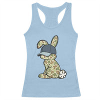 Camouflage Bunny Racerback Tank Top Funny Hunter Easter Gift