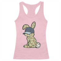 Camouflage Bunny Racerback Tank Top Funny Hunter Easter Gift