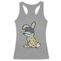 Camouflage Bunny Racerback Tank Top Funny Hunter Easter Gift