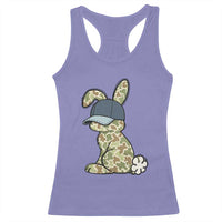 Camouflage Bunny Racerback Tank Top Funny Hunter Easter Gift