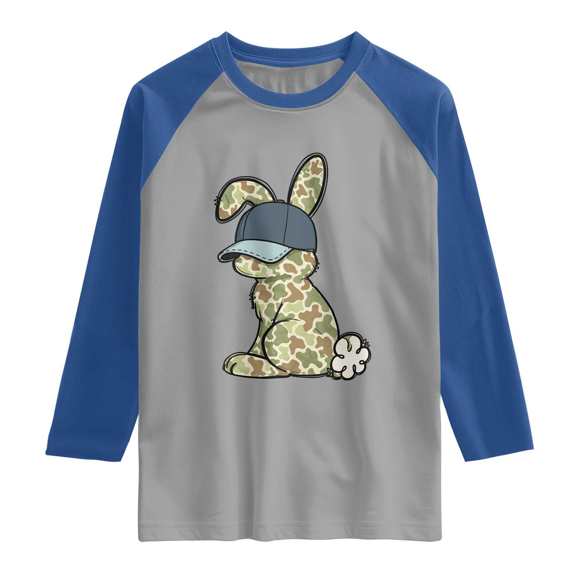 Camouflage Bunny Raglan Shirt Funny Hunter Easter Gift