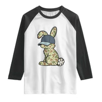 Camouflage Bunny Raglan Shirt Funny Hunter Easter Gift