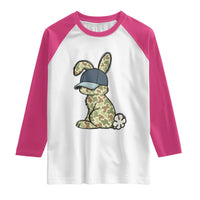 Camouflage Bunny Raglan Shirt Funny Hunter Easter Gift