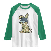 Camouflage Bunny Raglan Shirt Funny Hunter Easter Gift