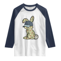 Camouflage Bunny Raglan Shirt Funny Hunter Easter Gift