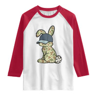 Camouflage Bunny Raglan Shirt Funny Hunter Easter Gift