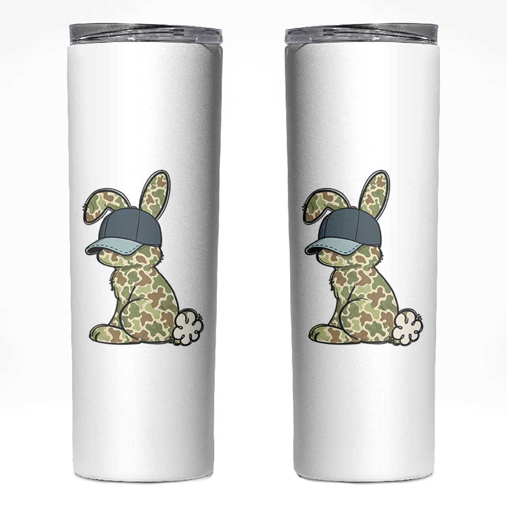 Camouflage Bunny Skinny Tumbler Funny Hunter Easter Gift