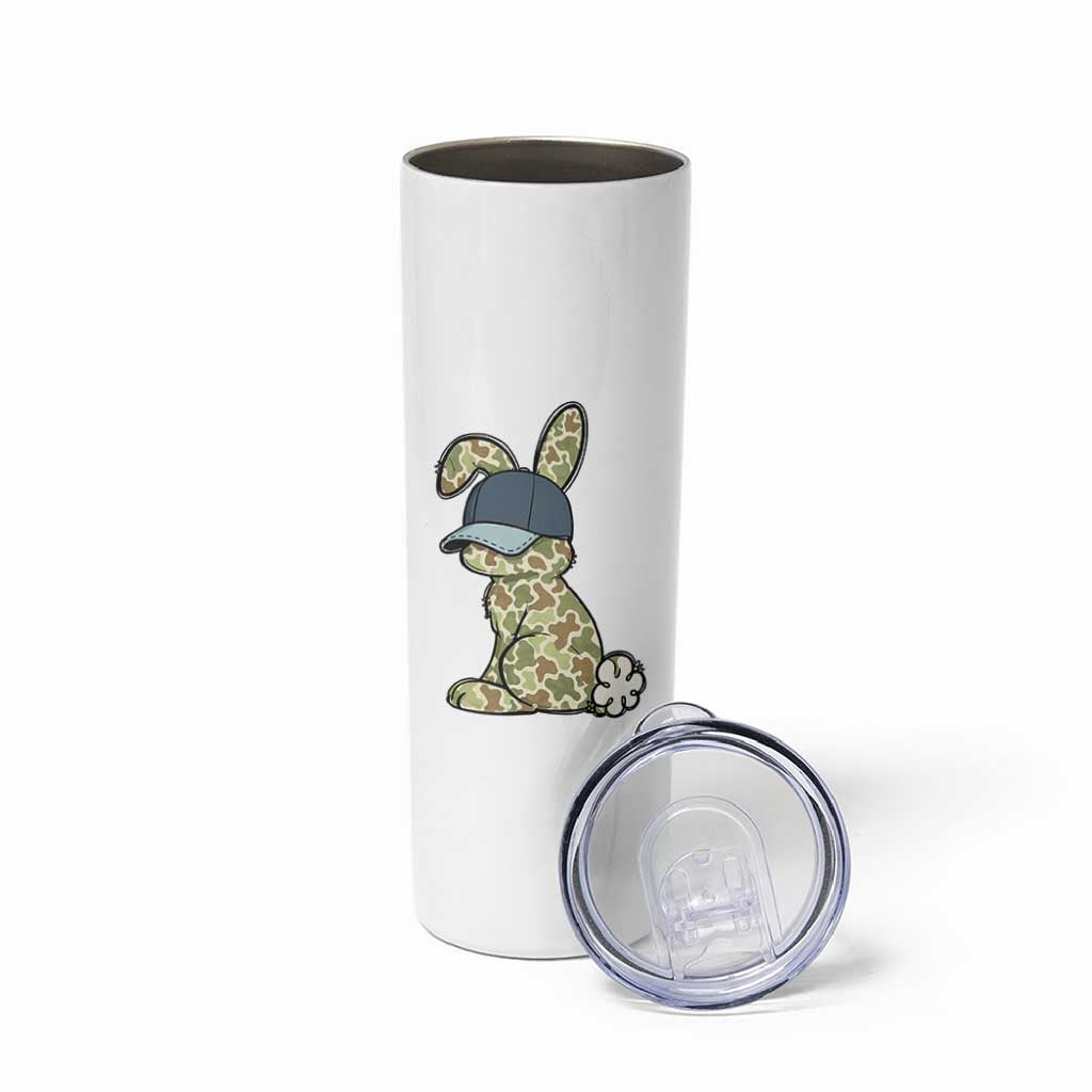 Camouflage Bunny Skinny Tumbler Funny Hunter Easter Gift