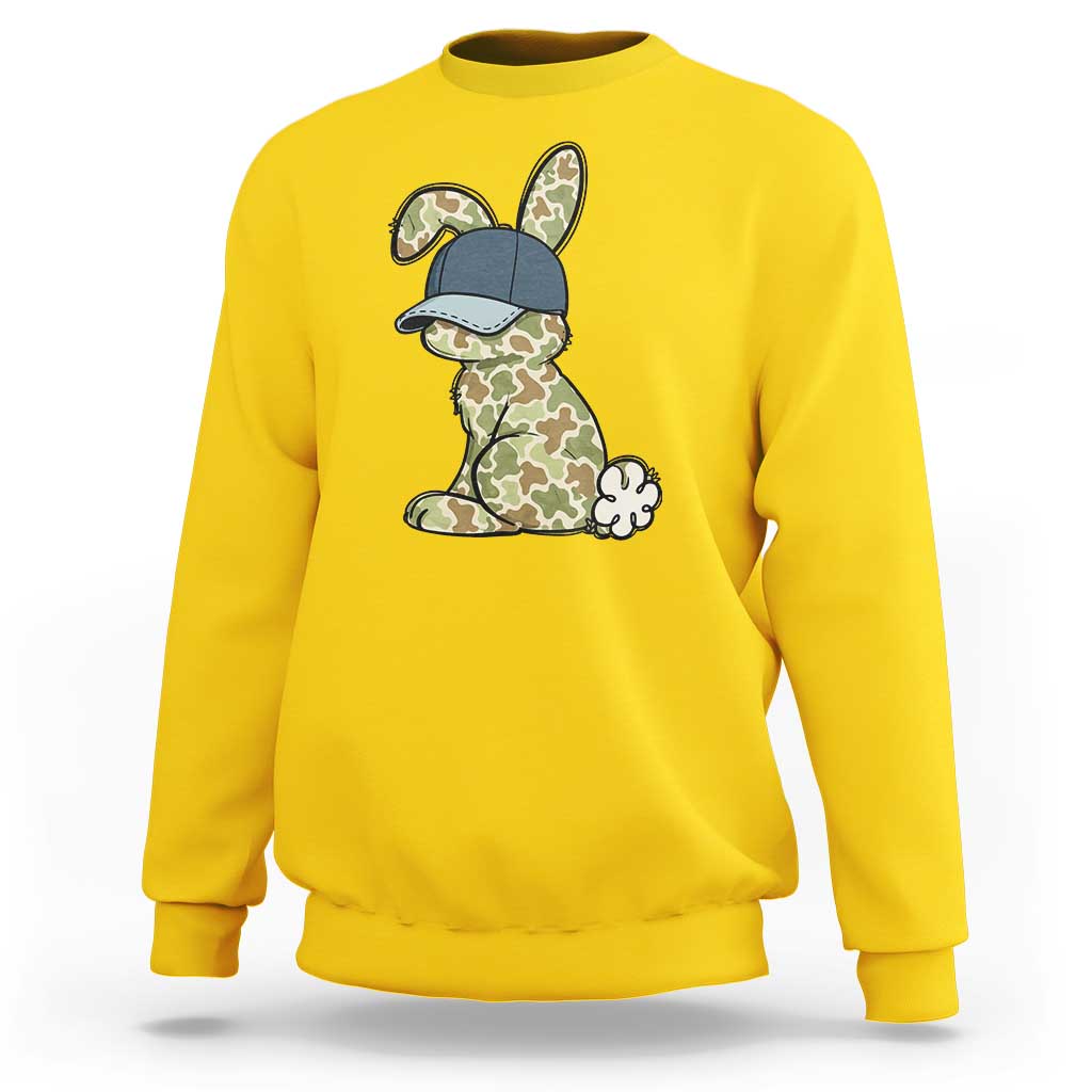 Camouflage Bunny Sweatshirt Funny Hunter Easter Gift