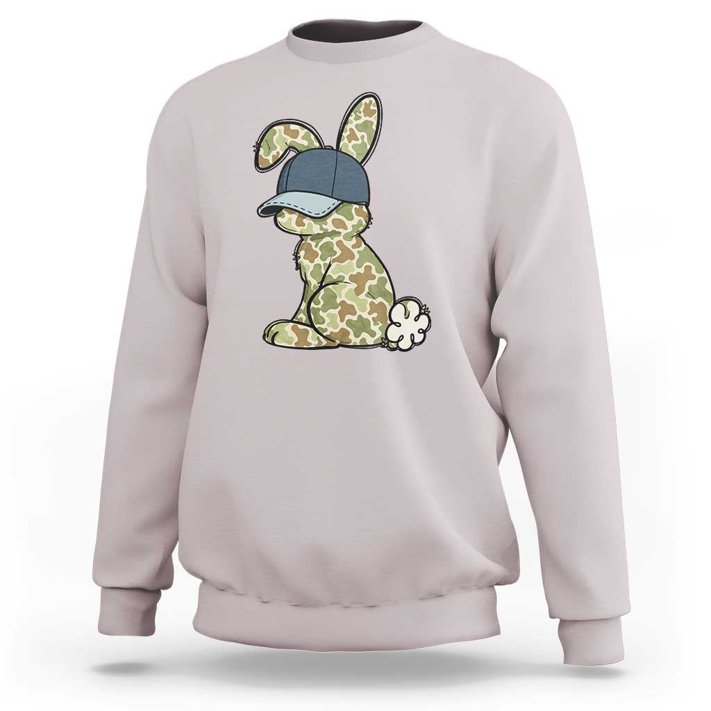 Camouflage Bunny Sweatshirt Funny Hunter Easter Gift