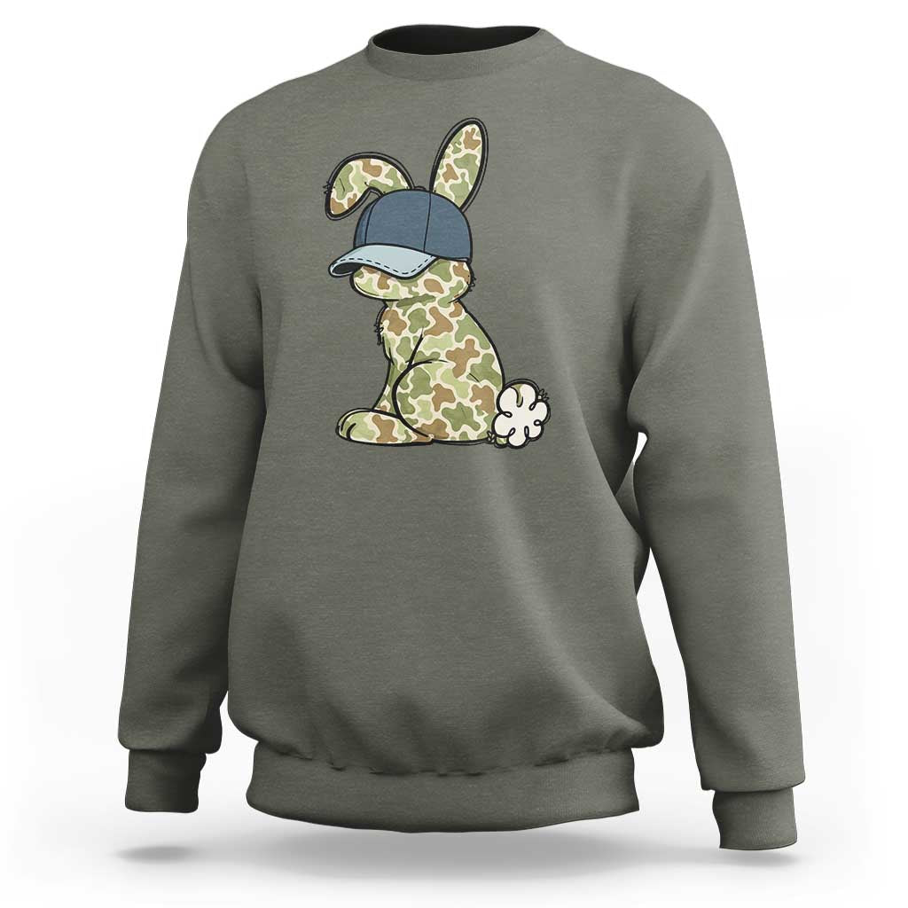Camouflage Bunny Sweatshirt Funny Hunter Easter Gift
