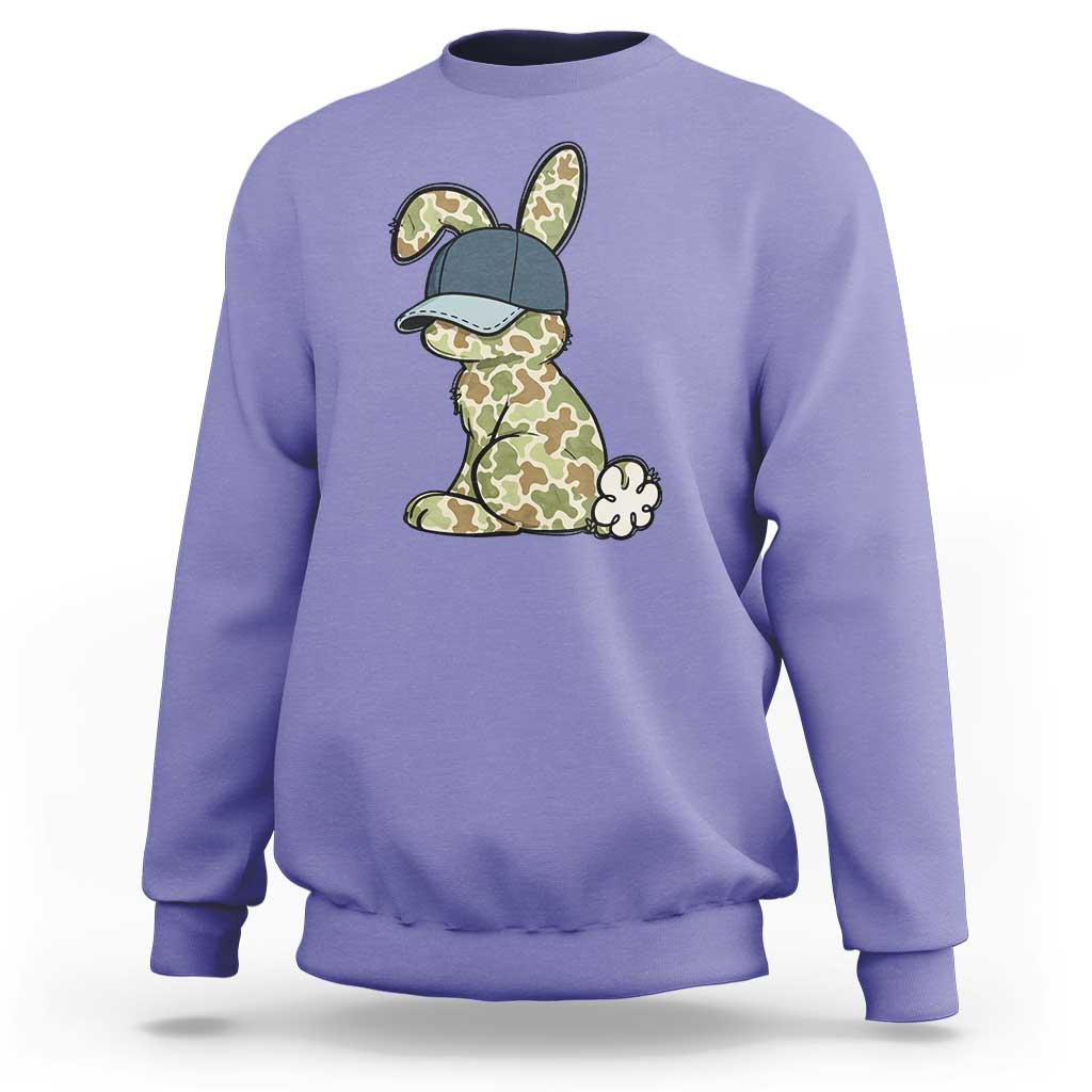 Camouflage Bunny Sweatshirt Funny Hunter Easter Gift
