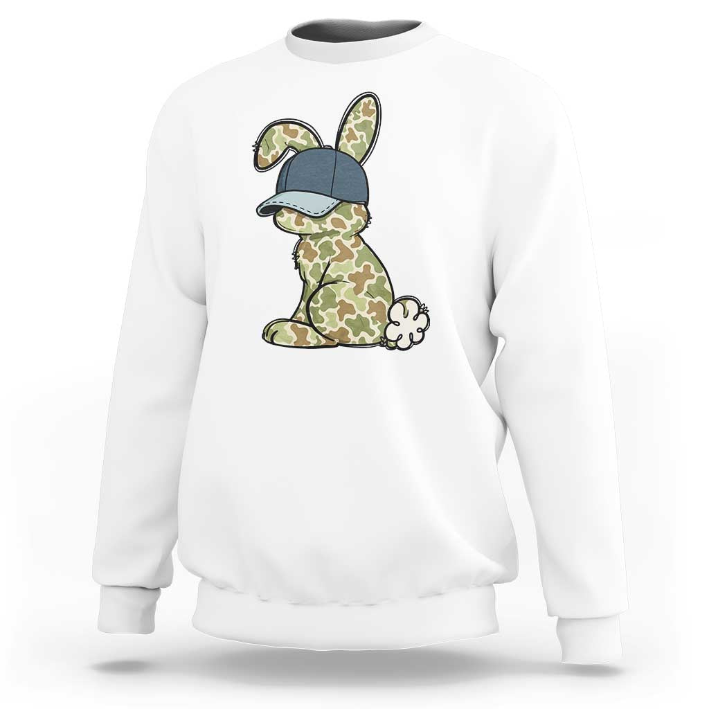 Camouflage Bunny Sweatshirt Funny Hunter Easter Gift