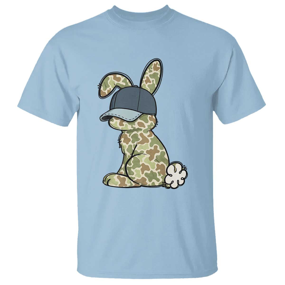 Camouflage Bunny T Shirt Funny Hunter Easter Gift