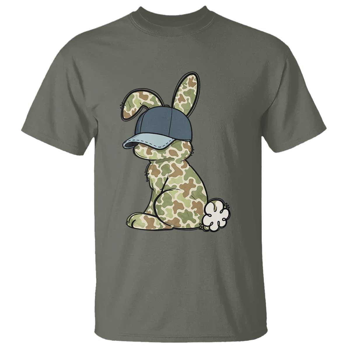 Camouflage Bunny T Shirt Funny Hunter Easter Gift