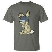 Camouflage Bunny T Shirt Funny Hunter Easter Gift
