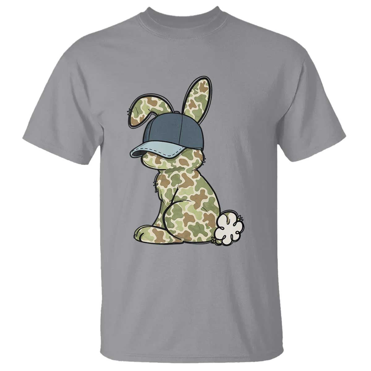 Camouflage Bunny T Shirt Funny Hunter Easter Gift
