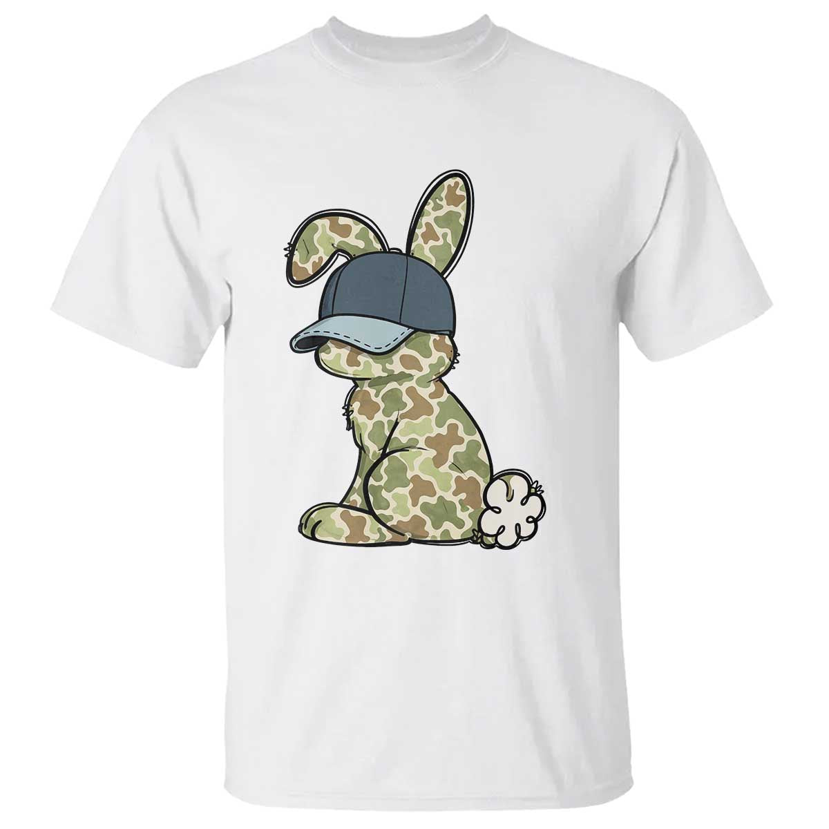 Camouflage Bunny T Shirt Funny Hunter Easter Gift