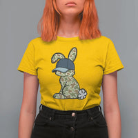 Camouflage Bunny T Shirt For Women Funny Hunter Easter Gift