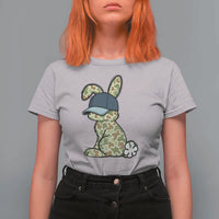 Camouflage Bunny T Shirt For Women Funny Hunter Easter Gift
