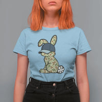 Camouflage Bunny T Shirt For Women Funny Hunter Easter Gift