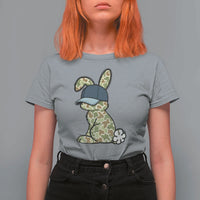 Camouflage Bunny T Shirt For Women Funny Hunter Easter Gift