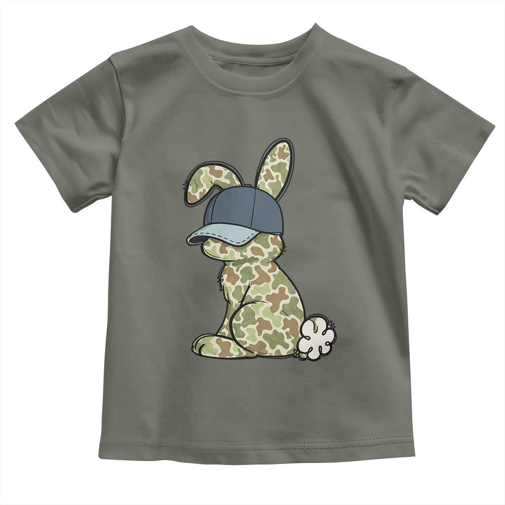 Camouflage Bunny Toddler T Shirt Funny Hunter Easter Gift