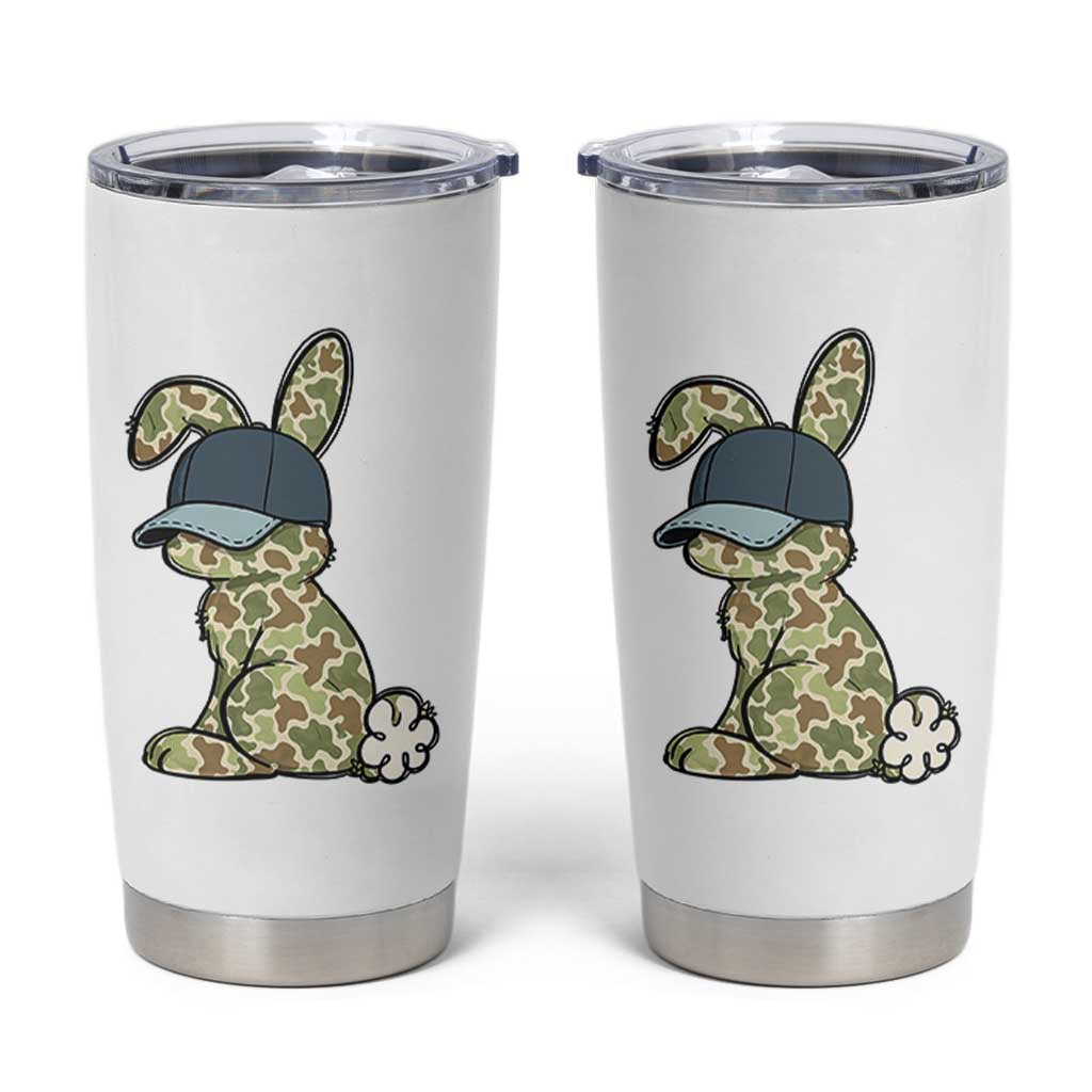 Camouflage Bunny Tumbler Cup Funny Hunter Easter Gift