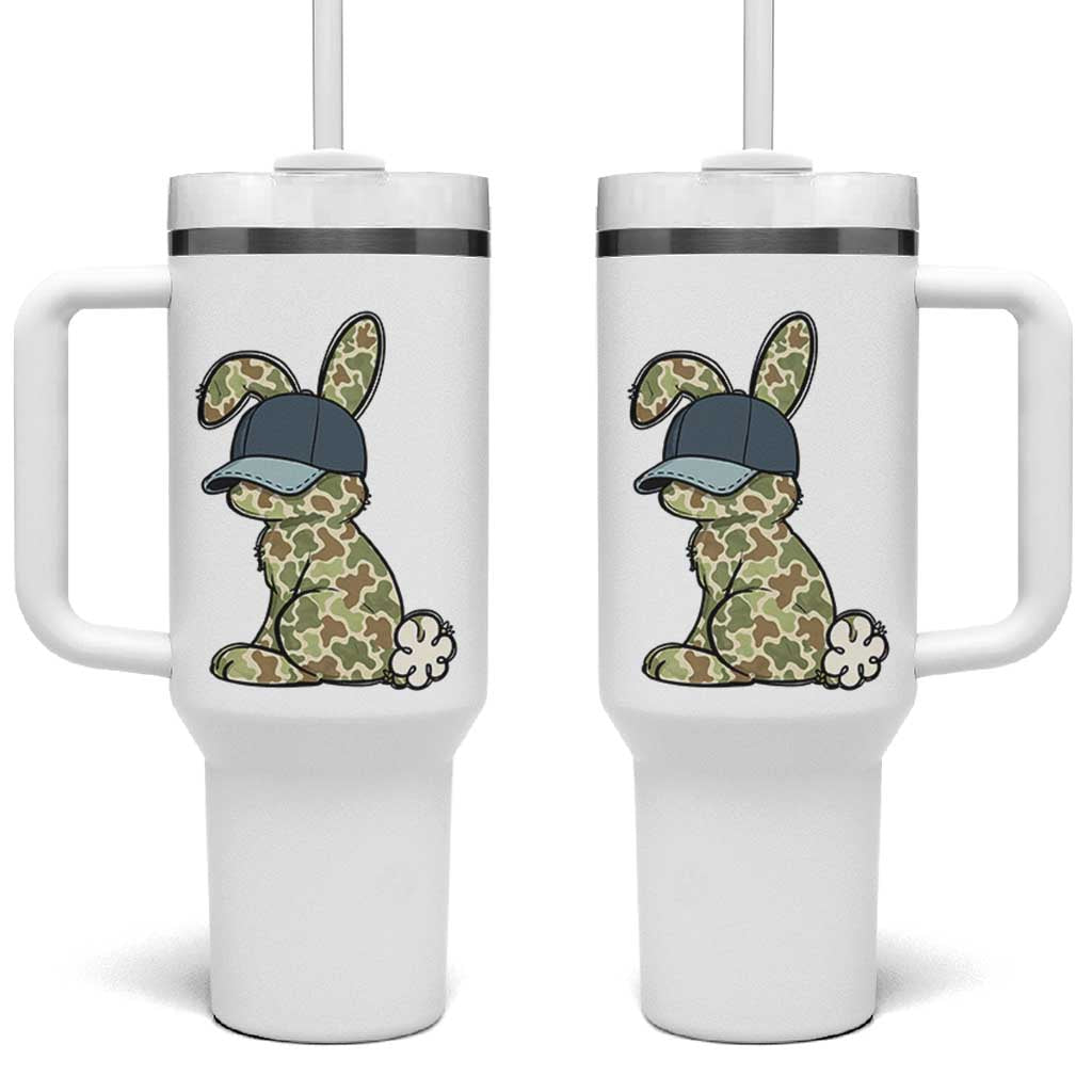 Camouflage Bunny Tumbler With Handle Funny Hunter Easter Gift