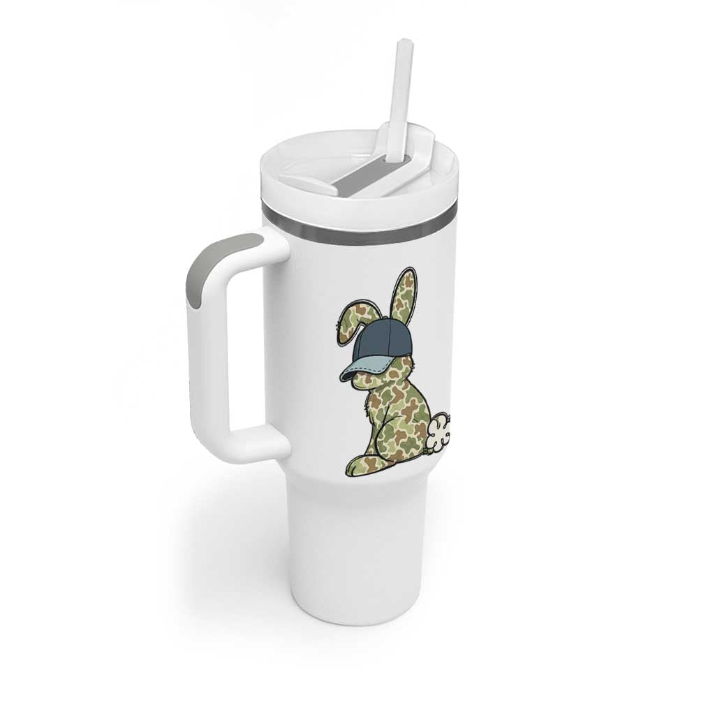 Camouflage Bunny Tumbler With Handle Funny Hunter Easter Gift