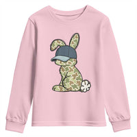 Camouflage Bunny Youth Sweatshirt Funny Hunter Easter Gift
