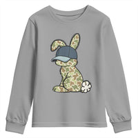Camouflage Bunny Youth Sweatshirt Funny Hunter Easter Gift