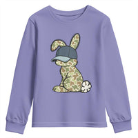Camouflage Bunny Youth Sweatshirt Funny Hunter Easter Gift