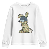 Camouflage Bunny Youth Sweatshirt Funny Hunter Easter Gift