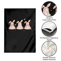 Floral Bunny Easter Garden Flag Shabby Chic Rose Pattern