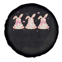 Floral Bunny Easter Spare Tire Cover Shabby Chic Rose Pattern