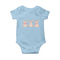 Floral Bunny Easter Baby Onesie Shabby Chic Rose Pattern
