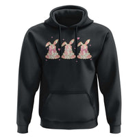 Floral Bunny Easter Hoodie Shabby Chic Rose Pattern