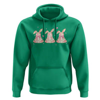 Floral Bunny Easter Hoodie Shabby Chic Rose Pattern