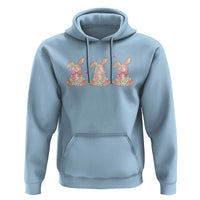 Floral Bunny Easter Hoodie Shabby Chic Rose Pattern