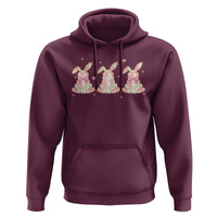 Floral Bunny Easter Hoodie Shabby Chic Rose Pattern
