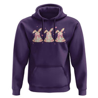 Floral Bunny Easter Hoodie Shabby Chic Rose Pattern