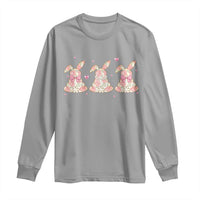 Floral Bunny Easter Long Sleeve Shirt Shabby Chic Rose Pattern