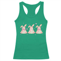 Floral Bunny Easter Racerback Tank Top Shabby Chic Rose Pattern