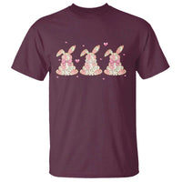Floral Bunny Easter T Shirt Shabby Chic Rose Pattern