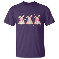 Floral Bunny Easter T Shirt Shabby Chic Rose Pattern