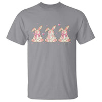 Floral Bunny Easter T Shirt Shabby Chic Rose Pattern