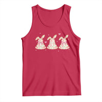 Floral Bunny Easter Tank Top Shabby Chic Rose Pattern