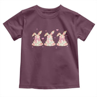 Floral Bunny Easter Toddler T Shirt Shabby Chic Rose Pattern