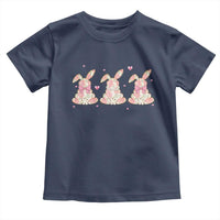 Floral Bunny Easter Toddler T Shirt Shabby Chic Rose Pattern